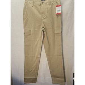 Lands End Cargo Chino Pants Woman Size 2 Beige Mid Rise Slim Fit